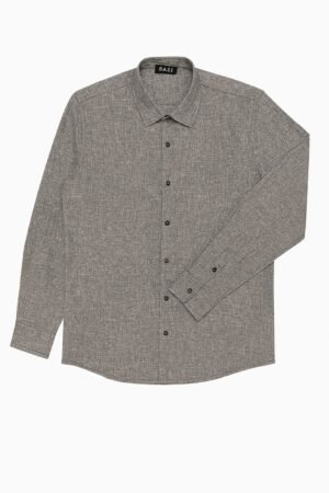 Textured Long Sleeve Shirt – Grey