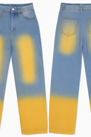 Gradient Spray-Dye Straight-Leg Jeans